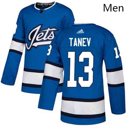 Mens Adidas Winnipeg Jets 13 Brandon Tanev Authentic Blue Alternate NHL Jersey